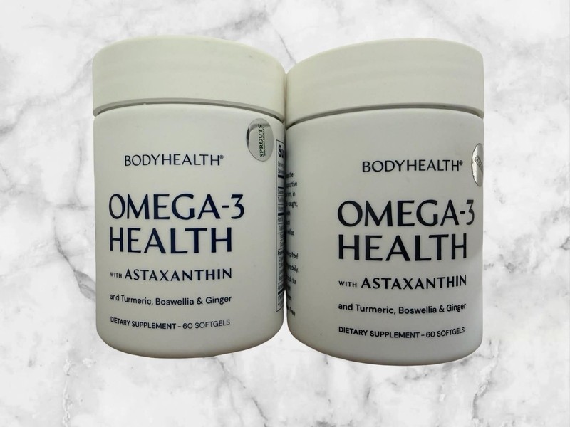 FOR 2 BODYHEALTH Omega-3 Health with Astaxanthin Softgels 60ct NEW SHIP