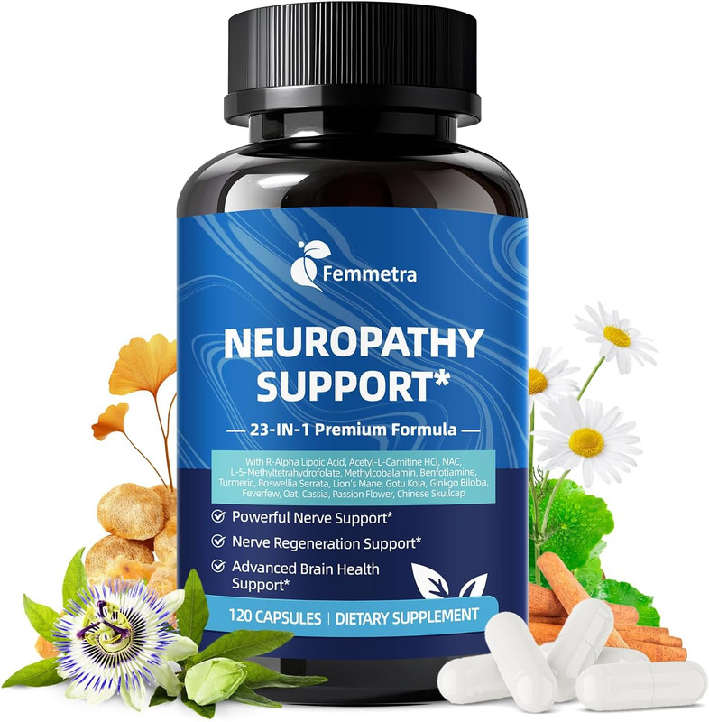 Nerve & Peripheral Neuropathy Support Supplement with 1200mg R-Alpha Acid Lipoic