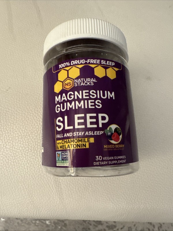 Magnesium Gummies, Sleep, Mixed Berry 30 Vegan Gummies dented