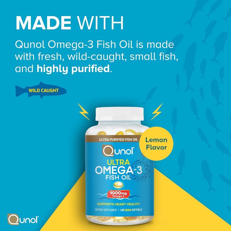 Heart-Healthy Lemon Flavor Omega 3 Softgels - 1000mg EPA + DHA, 3 Supply gallery