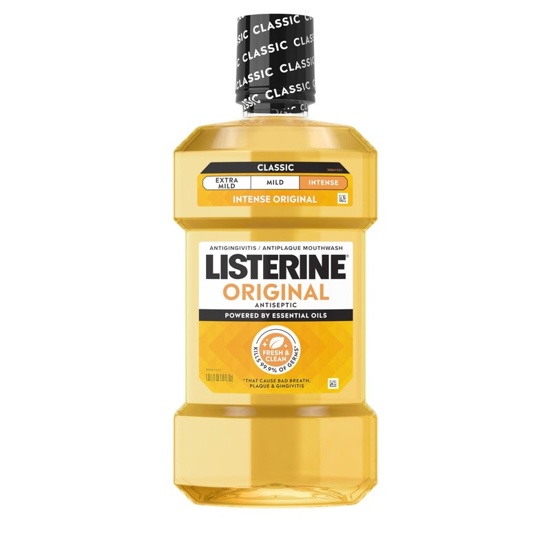 Listerine Original Intense Antiseptic Oral 33.8 Fl Oz (Pack of 1), Yellow