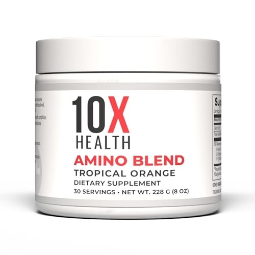 10X Health System Amino Blend Tropical Orange EAA BCAA Powder Energy 30 Servings gallery