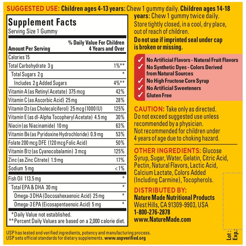 Nature Made Kids First Multivitamin 70 Count (Pack of 1), Red, Orange, Yellow gallery