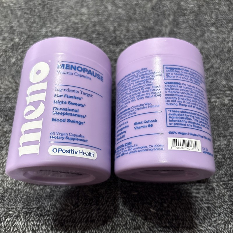 Set of 2 MENO Vitamins for Menopause, 60 Servings Supplements for Women