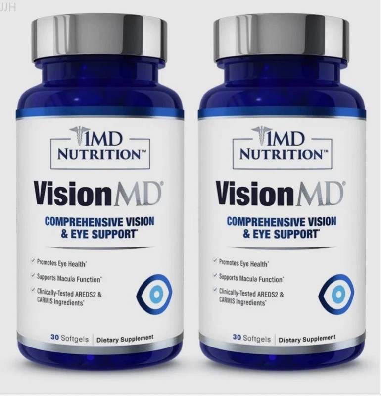 2 Pack 1MD Nutrition Vision MD Eye Vitamin CARMIS 30 Softgels Daily Eye Health