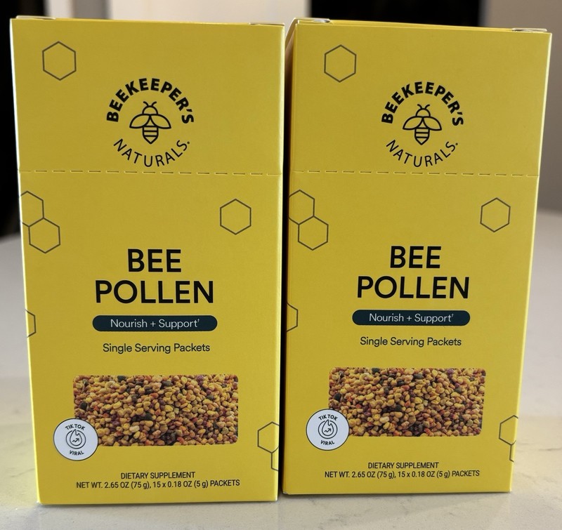 Beekeeper’s Naturals Bee Pollen Packets (2) 15 Sticks Each Exp. 02/27