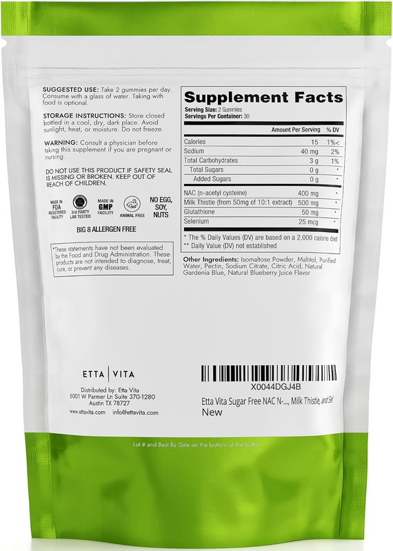 Sugar-Free NAC Gummies, N-Acetyl Cysteine Supplement with Milk Thistle, Gluta…