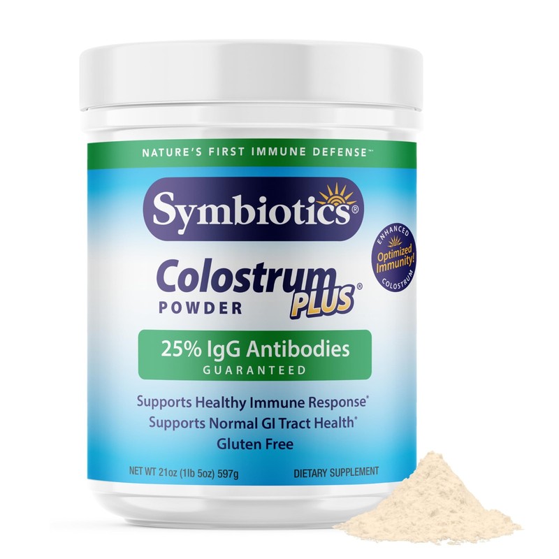 Symbiotics Colostrum Plus Powder 21 oz Immune & Muscle Recovery Support, 25% IgG