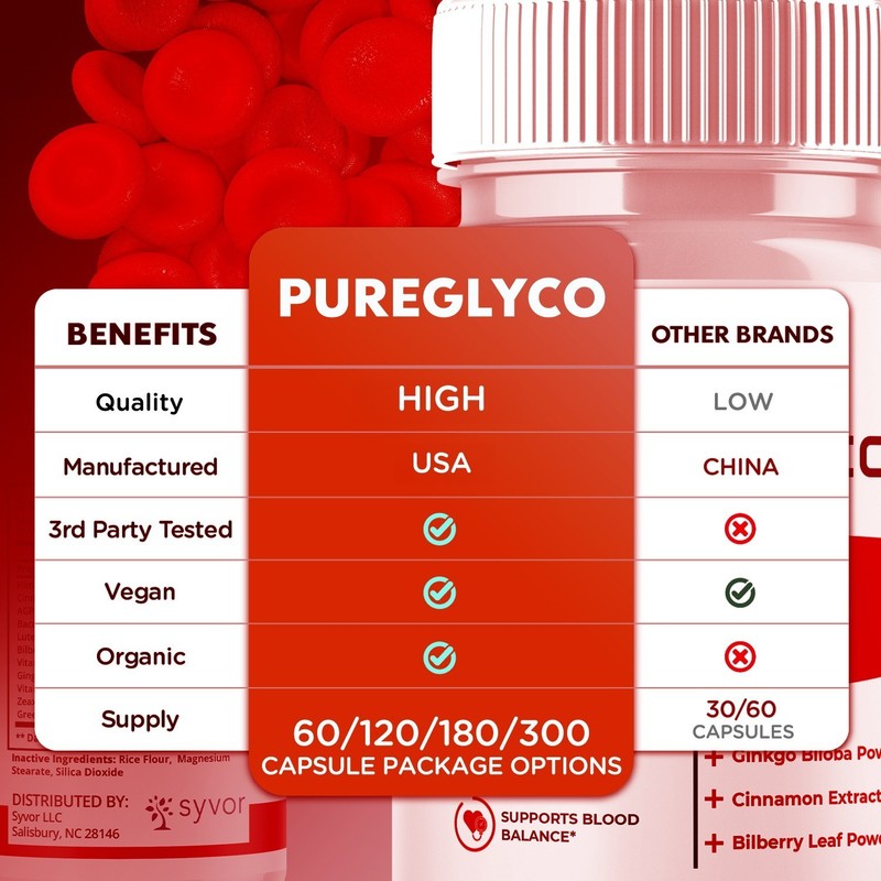 (1 Pack) Pure Glyco Advanced Blood Support Vitamin Formula PureGlyco 60 Capsules gallery