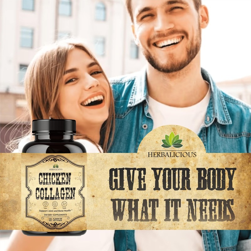 HERBALICIOUS Chicken Collagen Capsules – Collagen Supplement for Joint, Skin ... gallery