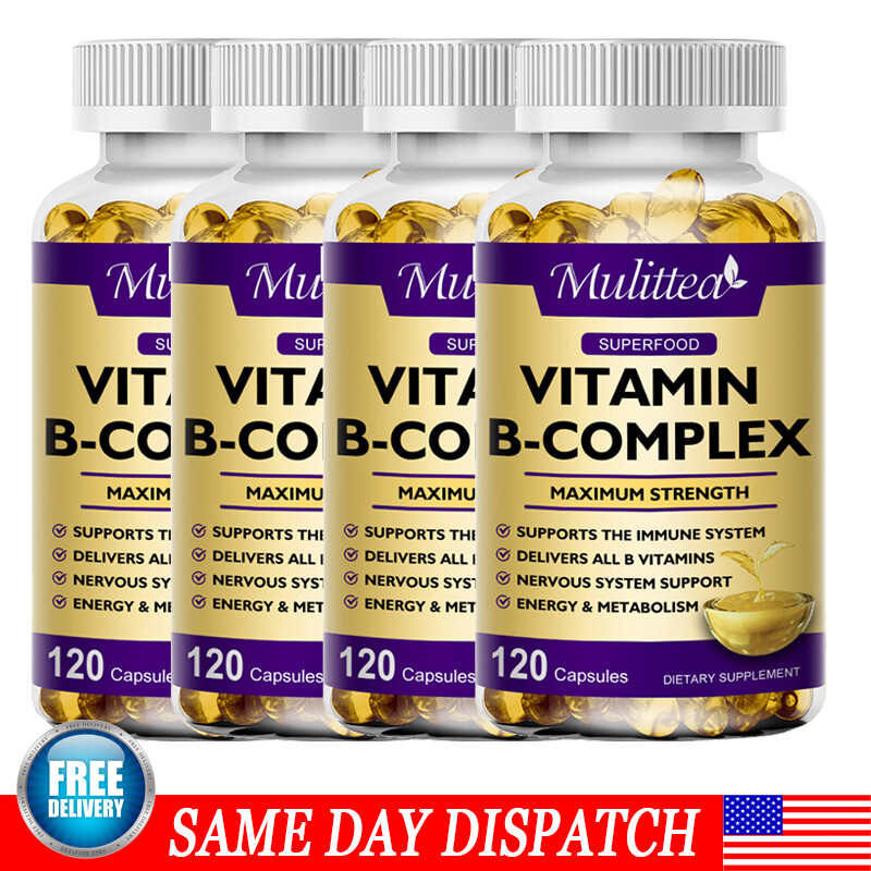 Vitamin B Complex Capsules -Super B Vitamin, Immune Boost, Energy, Metabolism