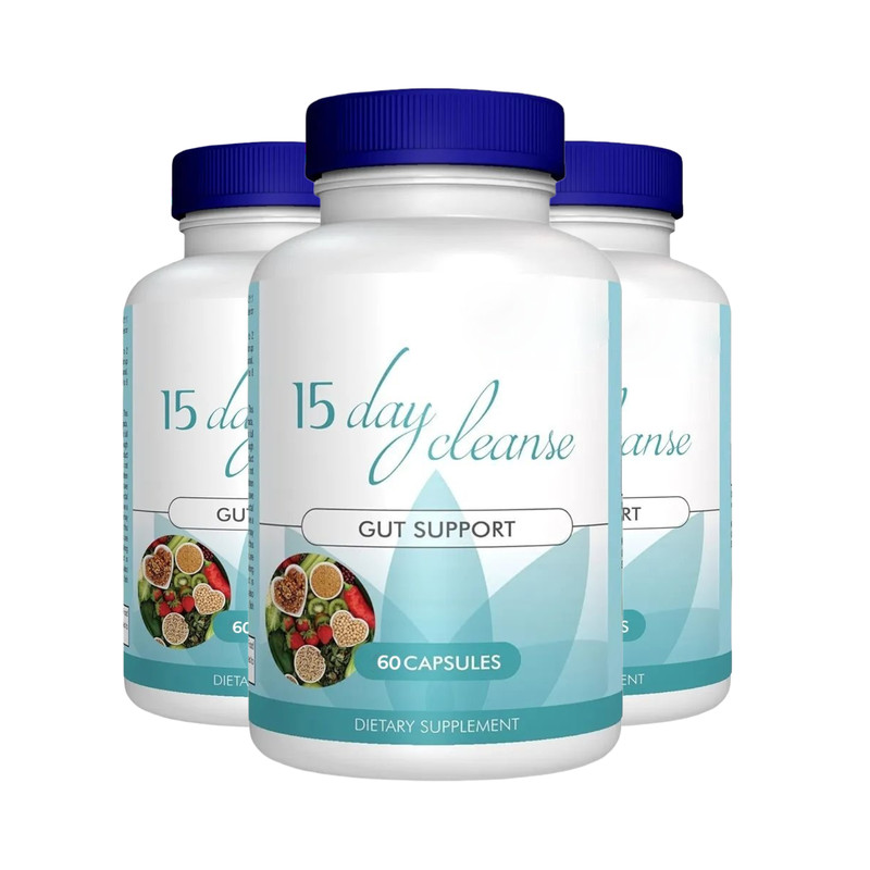3-Pack 15 Day Cleanse Gut Support – Daily Gut & Colon Support Capsules -180 Caps
