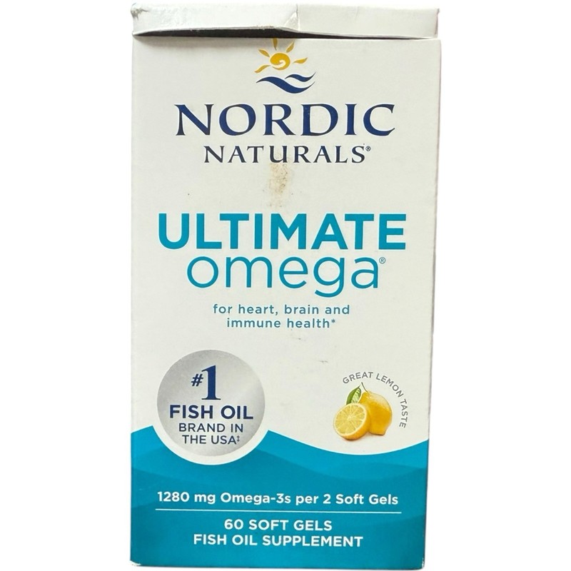 Nordic Naturals Ultimate Omega 1280 mg Lemon 60 Softgels, Exp-01/2029