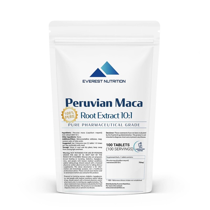 MACA 750mg root extract DER 10:1 tablets