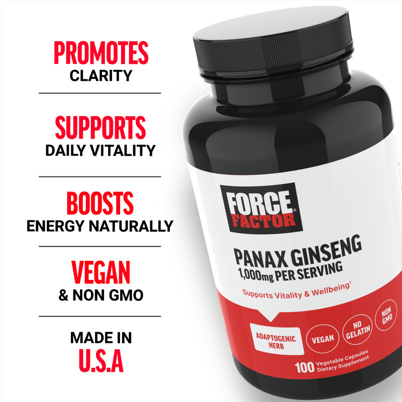 Force Factor, Panax Ginseng, 1,000 mg, 100 Vegetable Capsules gallery