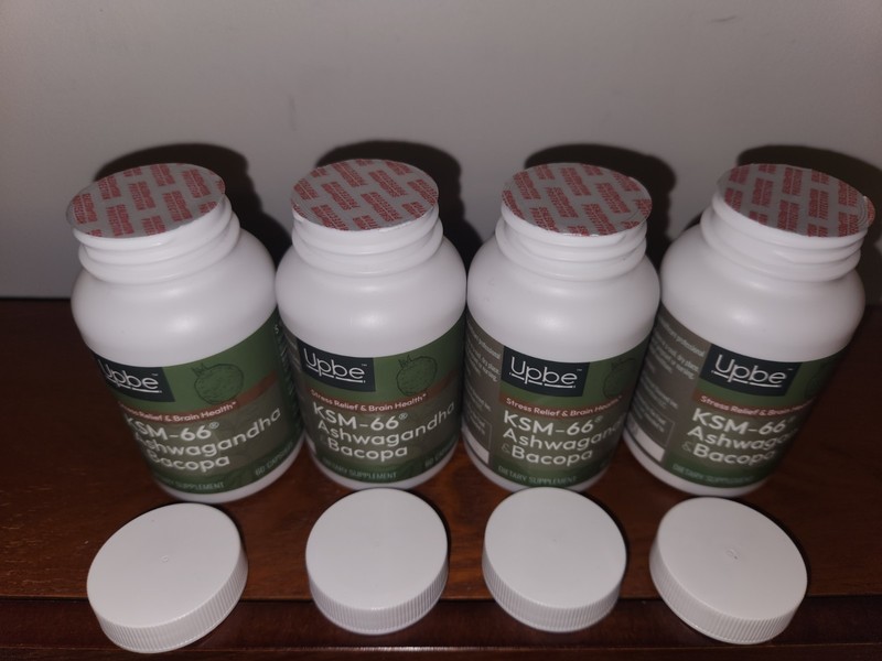 Set Of FOUR Upbe KSM-66 Ashwagandha & Bacopa Dietary Supplement 60 Capsules NEW gallery
