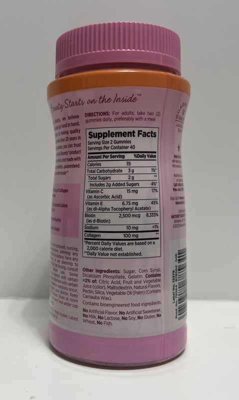 Nature's Bounty Biotin & Collagen Hair, Skin & Nails Gummies-Citrus Flavor-80ct. gallery