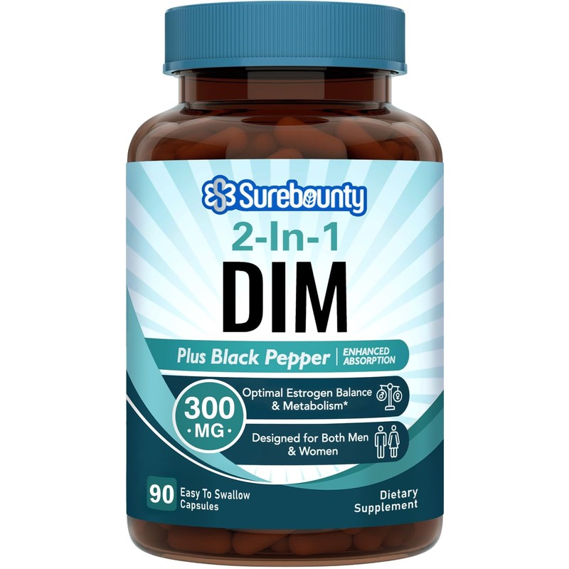 DIM Supplement 300mg for Women & Men, Estrogen Balance & Metabolism, Hormone …