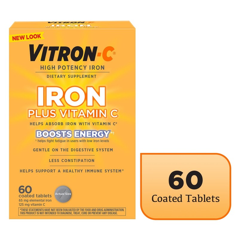 Vitron-C Iron Supplement with Vitamin C, 60 Tablets