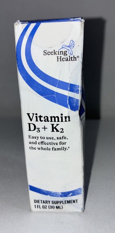 Seeking Health Vitamin D3+K 2, 1fl Oz/ New Damaged Box