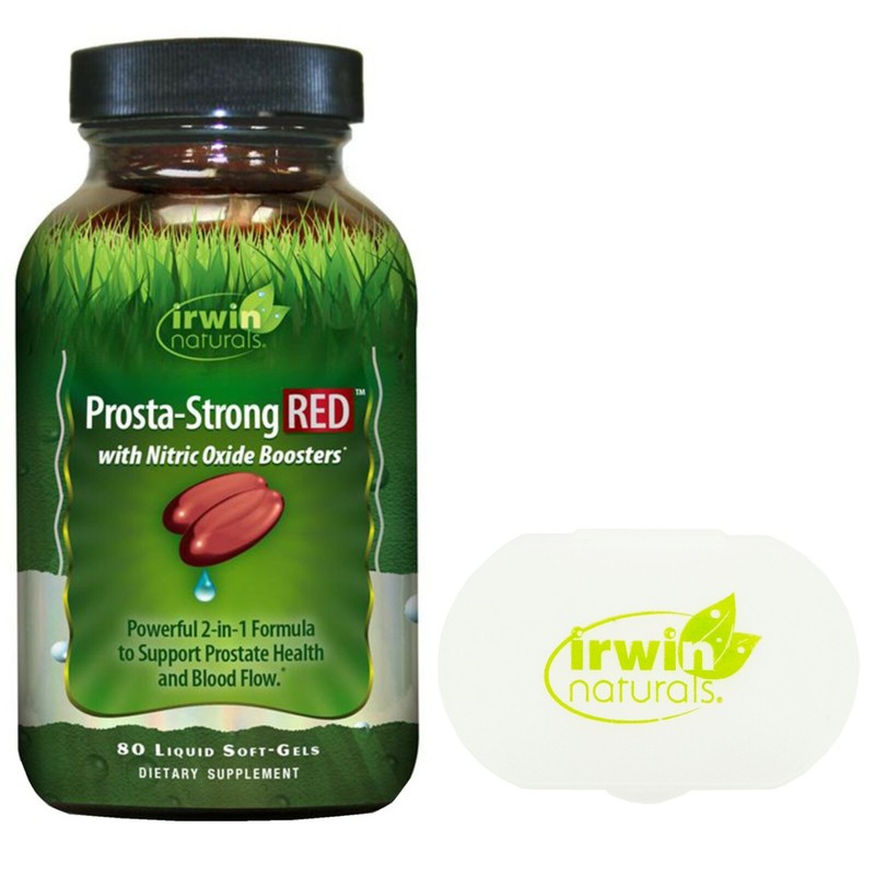 Irwin Naturals Prosta Strong RED Nitric Oxide Boosters – 80 CT w/ Pill Case