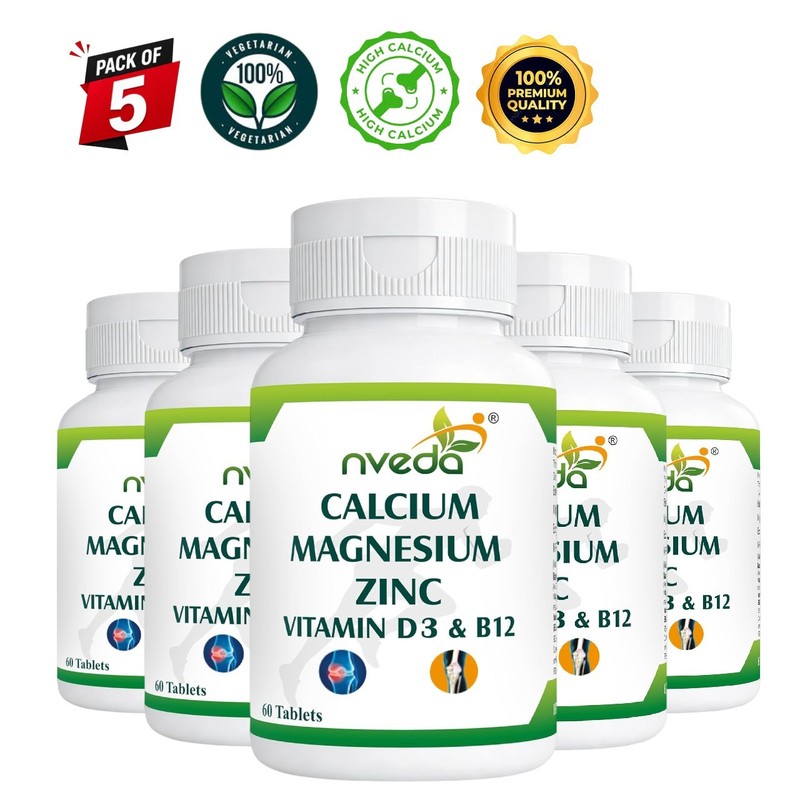 5 Pack Nve.da Calcium 1000mg D3 K2 Tablets 300 Ct