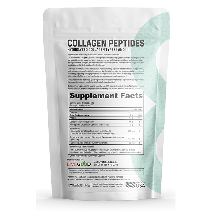 Grass-Fed Hydrolyzed Bovine Collagen Type I & III Hair Nails Joints COA 14 oz gallery