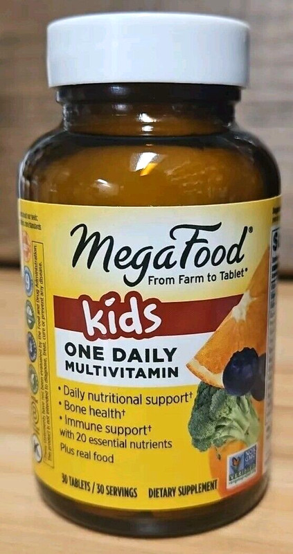 MegaFood Kids One Daily 30 Tablets Dairy-Free, Gluten-Free, exp. 9/2026