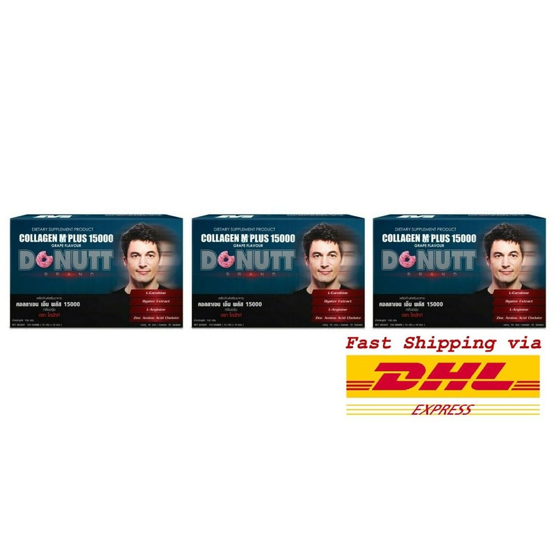 x3 Boxes DONUTT COLLAGEN M PLUS 1500 Supplements for Men 10 Sachets DHL Express