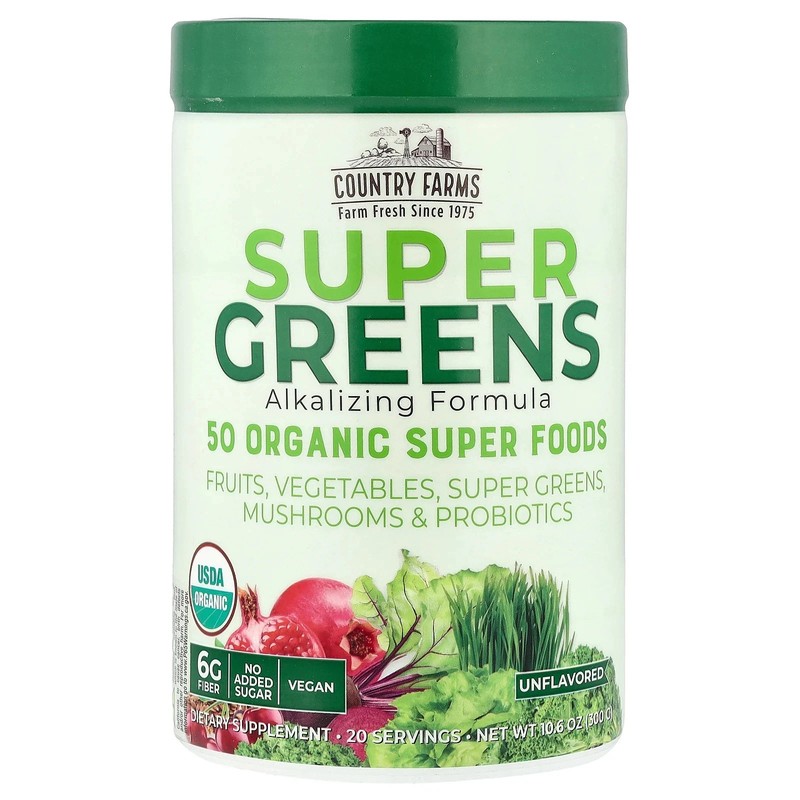 Country Farms Super Greens - Alkalizing Formula Natural 300 Grams Each (Pack 2) gallery