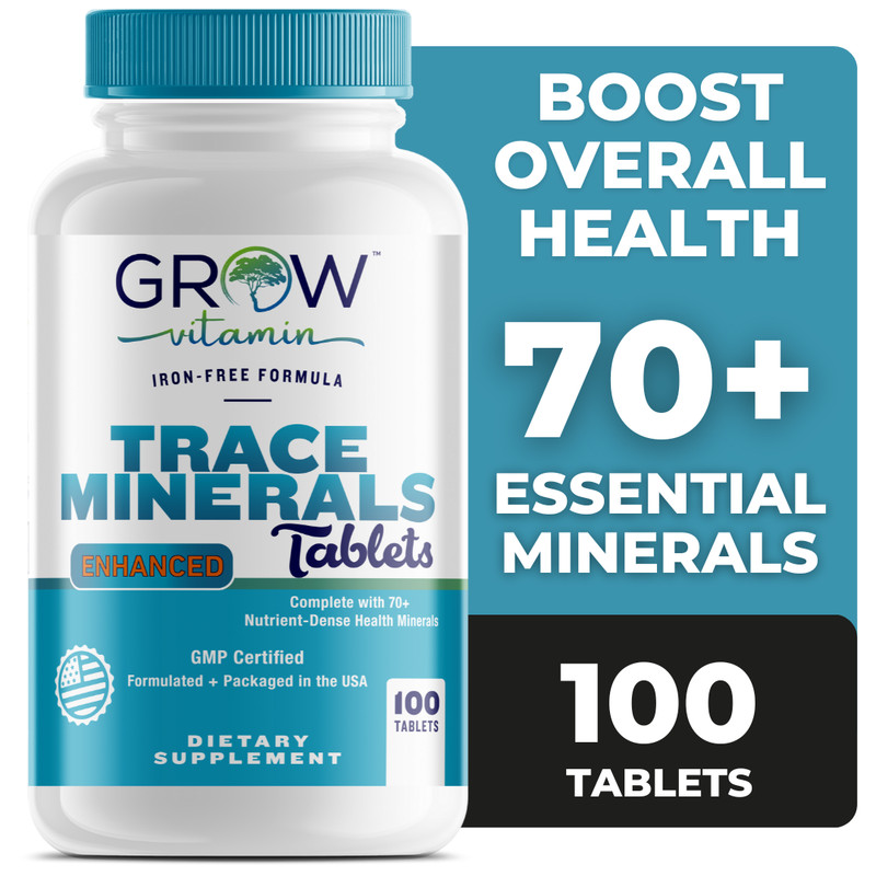 Trace Minerals ( ENHANCED) 100 TABLETS – FAST SHIPPING- Grow Vitamin Berg MadeUS