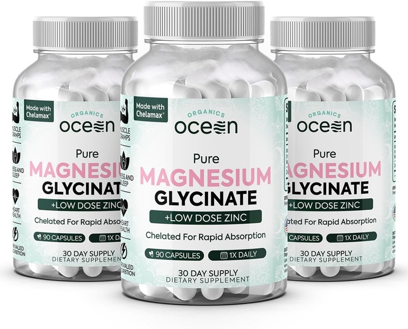 Organics Ocean Pure Magnesium Glycinate for Women and Men 90 Capsule sealed gallery