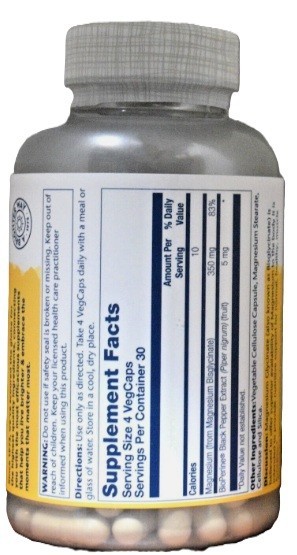 Solaray Magnesium Glycinate 350 mg 120 Capsules VegCaps Higher Absorption 2 Pack gallery