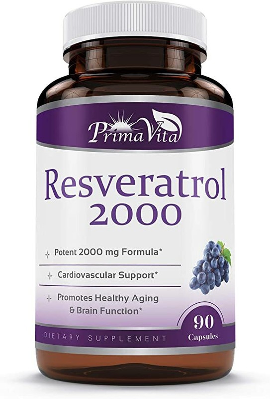 Prima Vita High Purity Resveratrol 2000mg Blend, Quercetin and Green Tea Extract