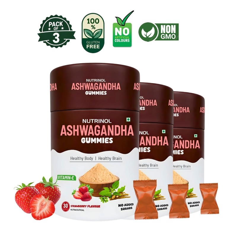 KNO.LL Nutrinol Ashwagandha Gummies 30 Pack of 3