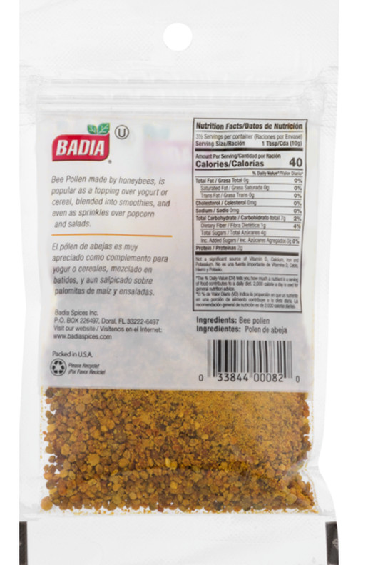3 Badia® BEE POLLEN /Granules/Pure/Polen/de/Abeja/Granulado/Kosher GF 1.25 oz gallery