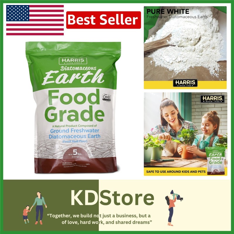 5lb USA-Sourced Diatomaceous Earth – Safe for Pets & Children, Organic Certified