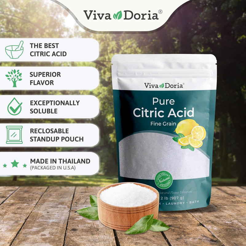Viva Doria 100% Pure Citric Acid, Food Grade, Fine Grain, 2 Lb (907 G) gallery
