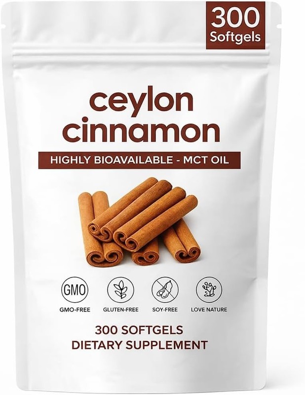Ceylon Cinnamon Softgels with MCT Oil – 300 Softgels – True Ceylon Cinnamon Supp