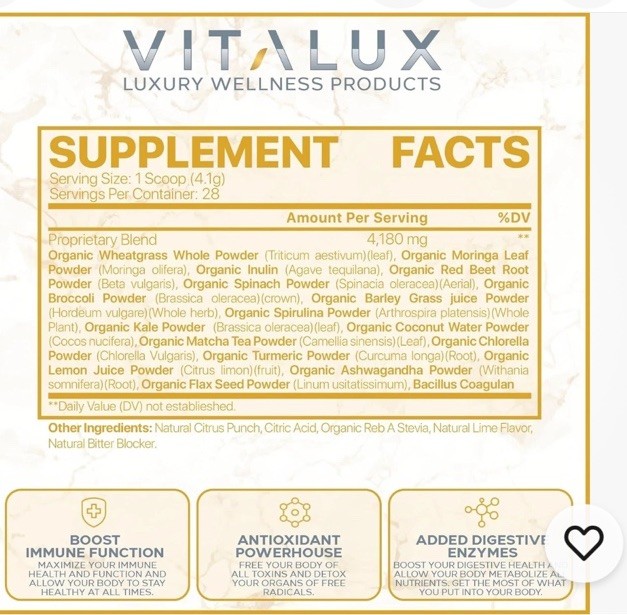 Lot of 4 Vitality #1 Rated Greens & Reds Superfood Powder With Enzymes. 8/2026 gallery