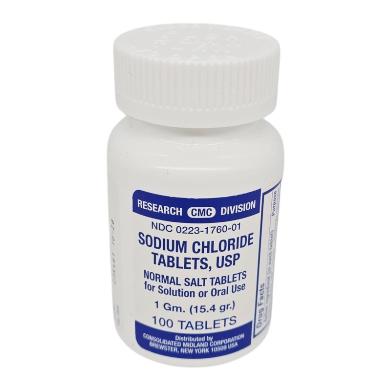 Sodium Chloride Tablets Salt 1 Gm 100ct CMC Research Division Exp. 10/26