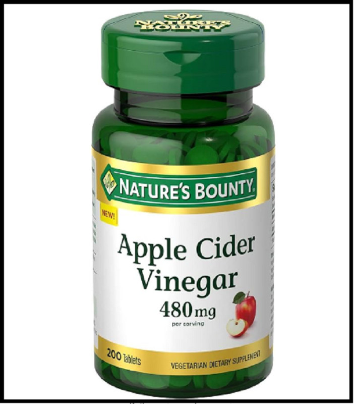 Nature’s Bounty Apple Cider Vinegar 480mg Pills, Vegetarian Supplement Plant Bas
