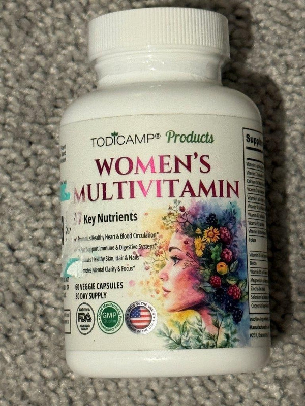 TODICAMP Women’s Multivitamin 37 Key Nutrients 60 Veggie Capsules Exp 05/27 New