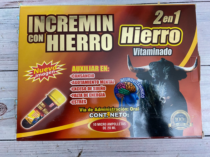 Incremin con Hierro 2 en 1 Vitaminado Micro Ampolletas 10 Ampolletas Potente