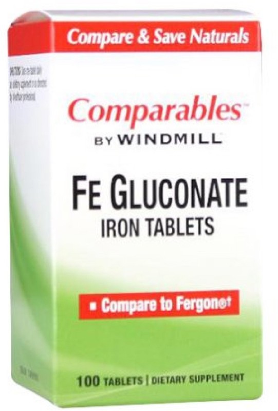 Windmill Comparables Fe Gluconate Iron Tablets Dietary Supplement 239mg 100 Each