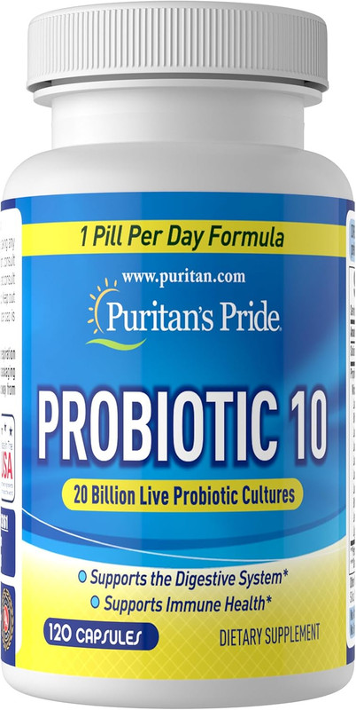 Puritan’s Pride Probiotic 10, with Vitamin D, Immune Support, 120 Count