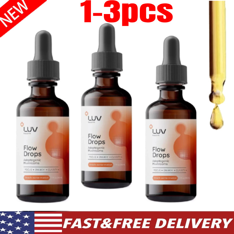 Adaptogen Mushroom Blend Health Flow Drops Peach Watermelon Flavor Dietary 1-3x gallery