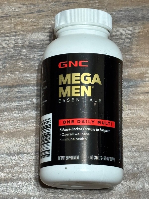 GNC Mega Men Essentials Multivitamin 60 Caplets Daily Men’s Vitamin – Exp 9/2026