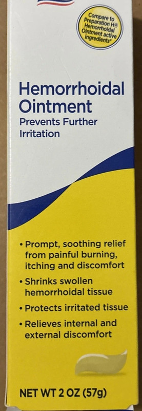 Equate Hemorrhoidal Ointment Relief- Hemorrhoids 2 oz. DATED 07/24