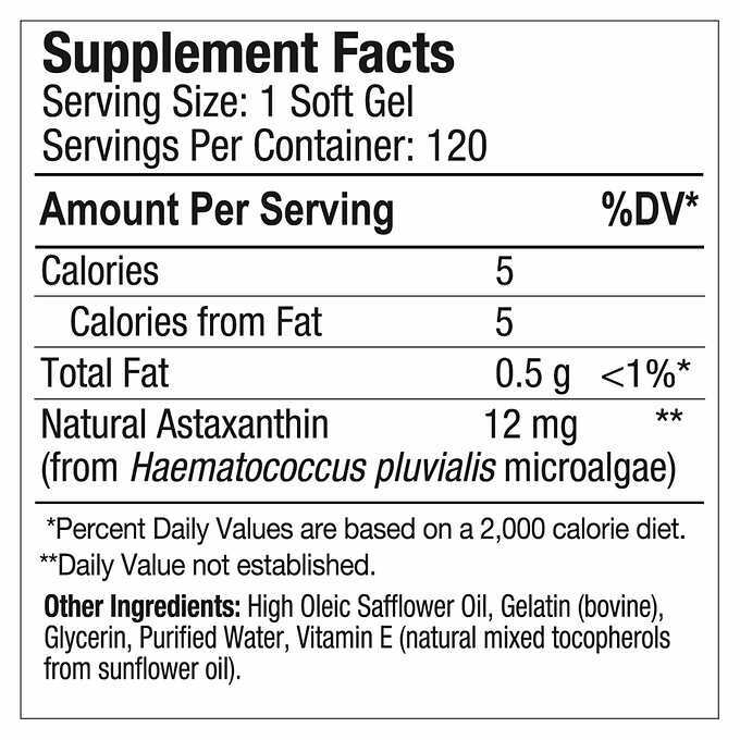 BioAstin Pure Natural Hawaiian Astaxanthin 12 mg., 120 Gel Caps Free Shipping gallery